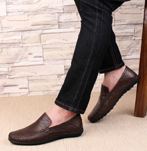 Cognac Genuine Leather Loafers