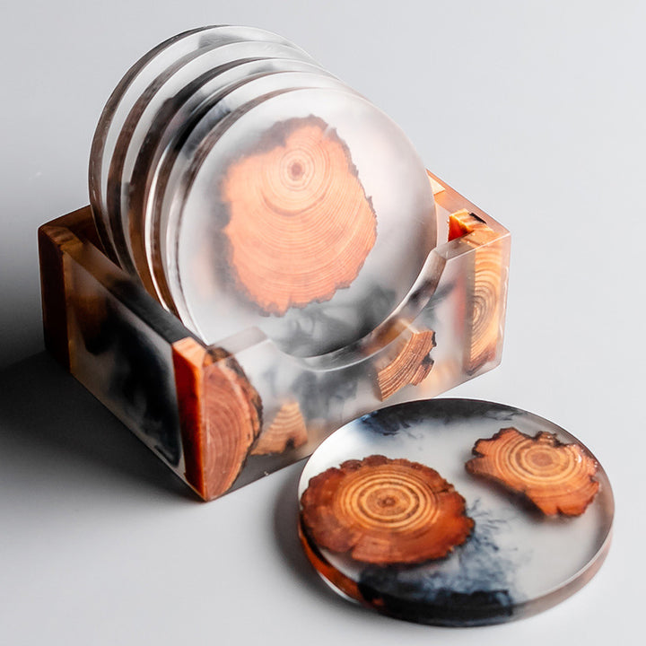 Resin Pine Wood Coasters