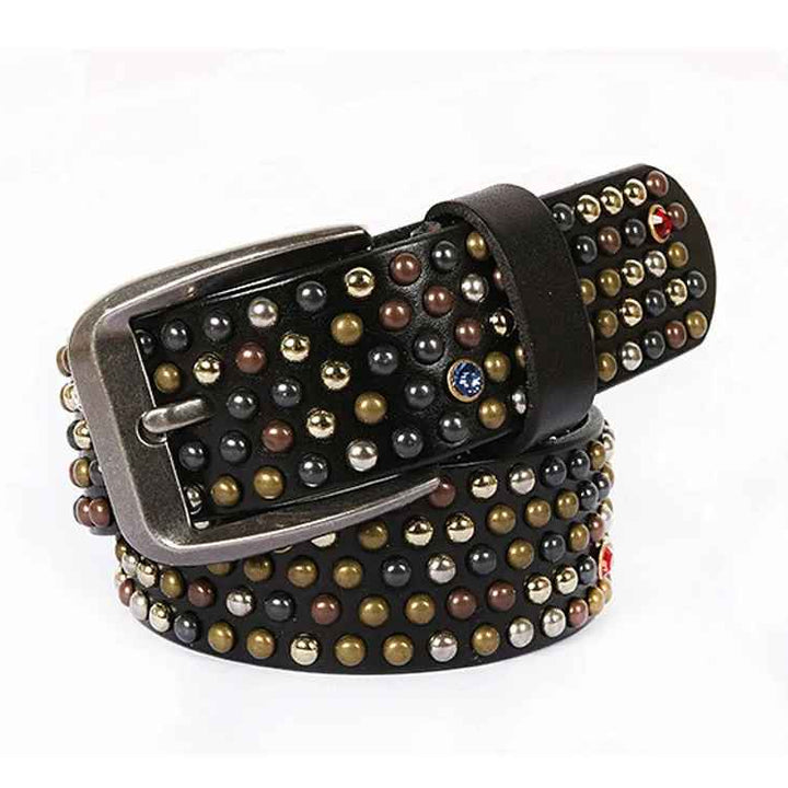 Solara Rhinestone Leather Belt