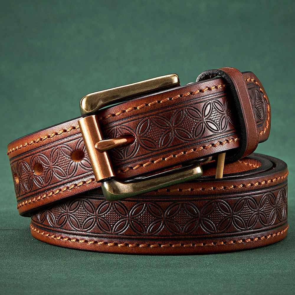 Aurelio Embossed Leather Belt