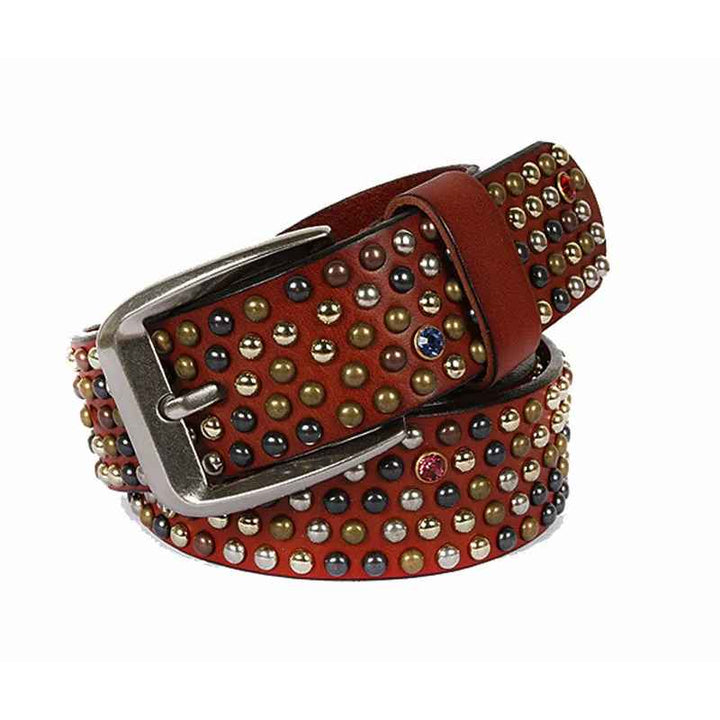 Solara Rhinestone Leather Belt