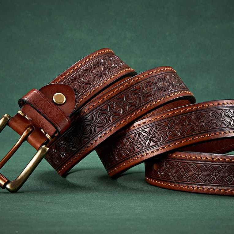 Aurelio Embossed Leather Belt