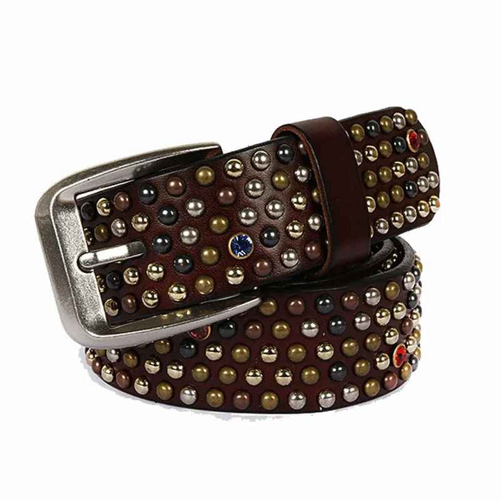 Solara Rhinestone Leather Belt