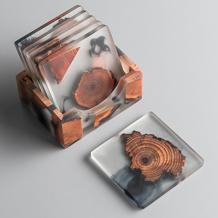 Resin Pine Wood Coasters