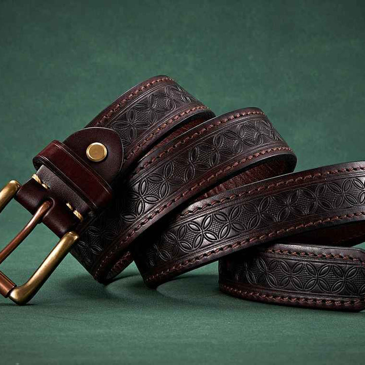 Aurelio Embossed Leather Belt
