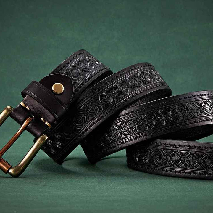 Aurelio Embossed Leather Belt