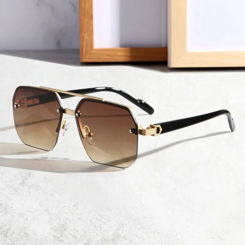 Luxury Semi Rimless Sunglasses