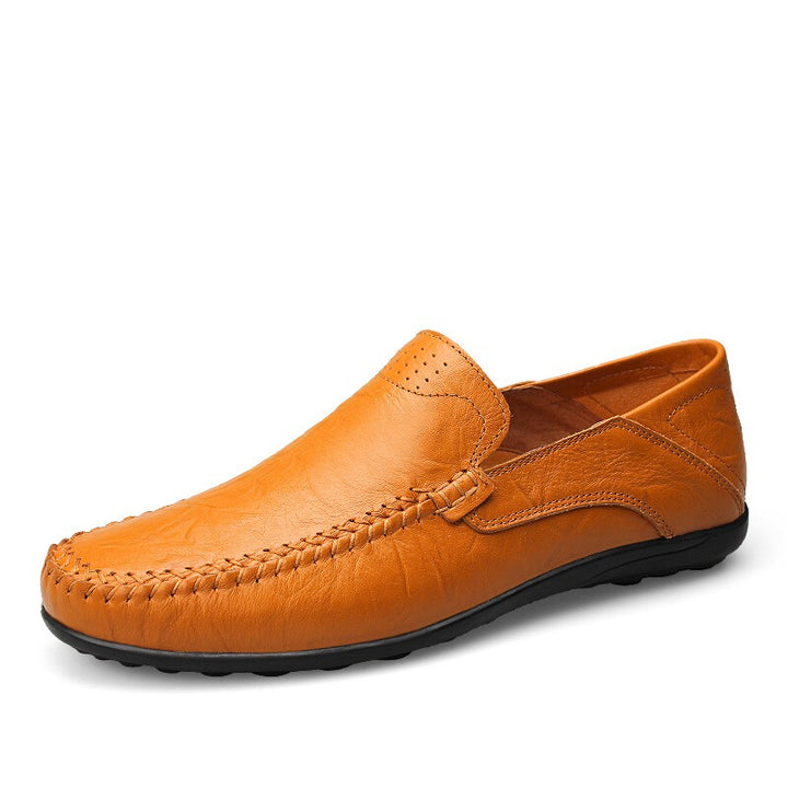 Cognac Genuine Leather Loafers