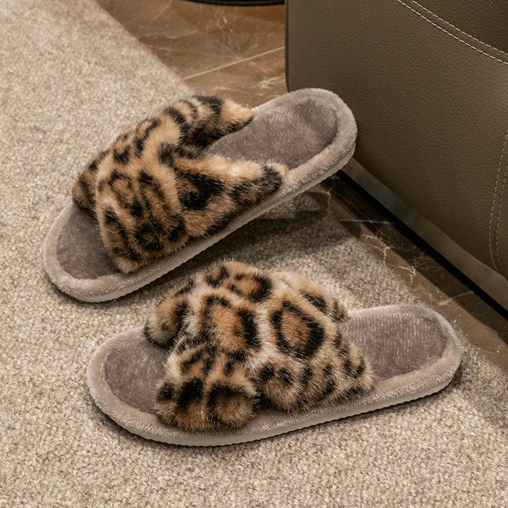 Savanna Leopard Cushion Slides