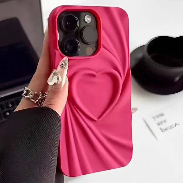 3D Sculpted Heart iPhone Case