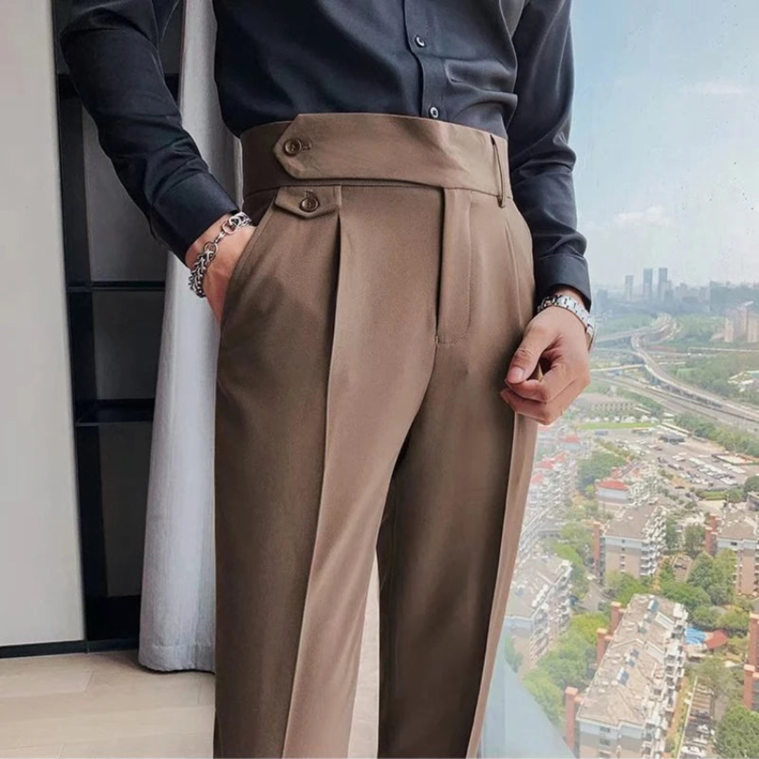 Men's High Waist Tailored Pants