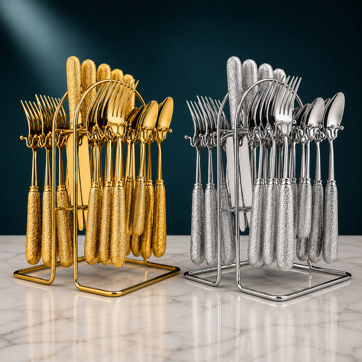 Lux Titanium Bistro Flatware Set
