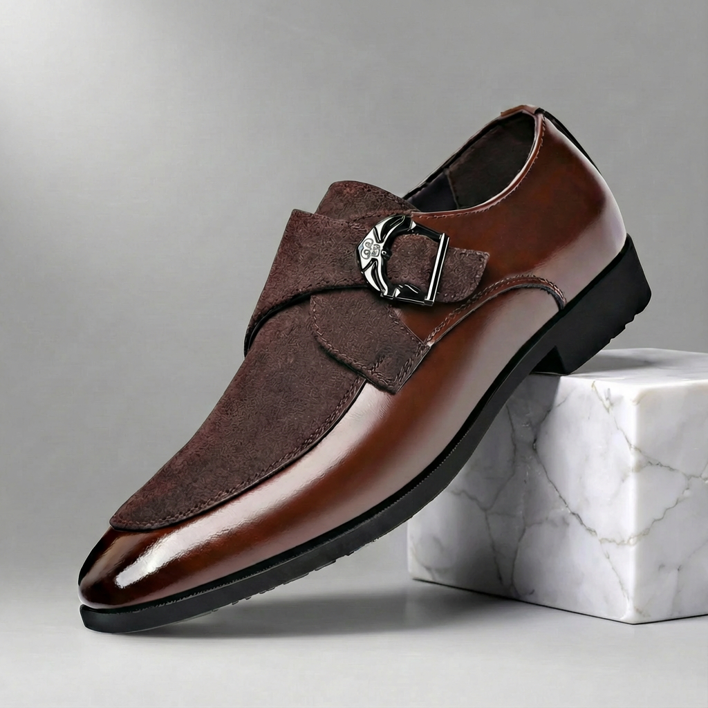 Marcello Leather Monk Strap Shoes