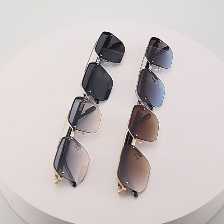 Luxury Semi Rimless Sunglasses